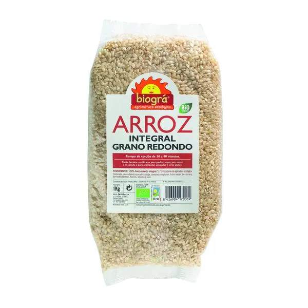 Arroz integral redondo 1 kg  biogra bio Biográ