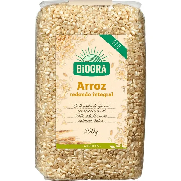 Arroz integral redondo 500 g biogra bio Biográ