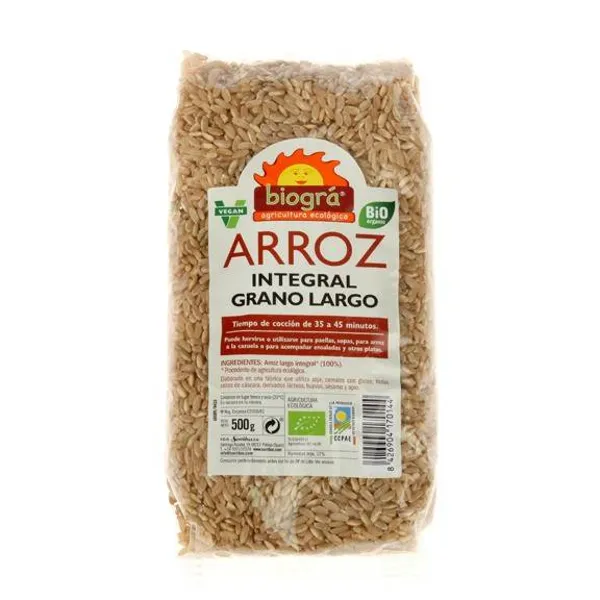 Arroz integral largo 500 g biogra bio Biográ