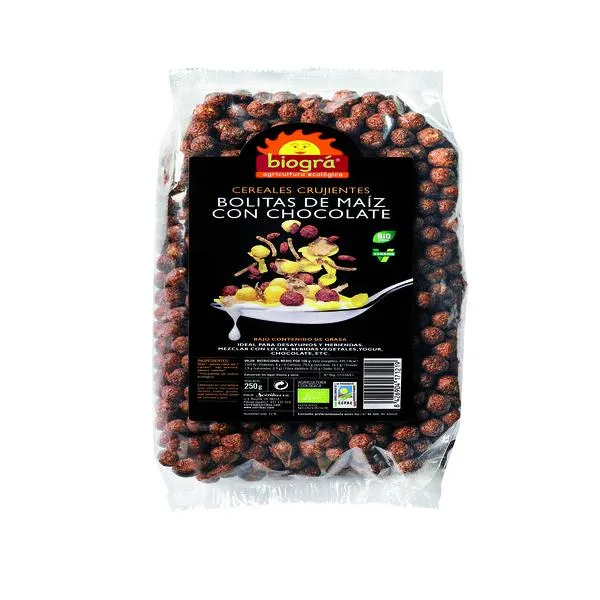 Bolitas de cereales con chocolate 250 g biogra bio Biográ
