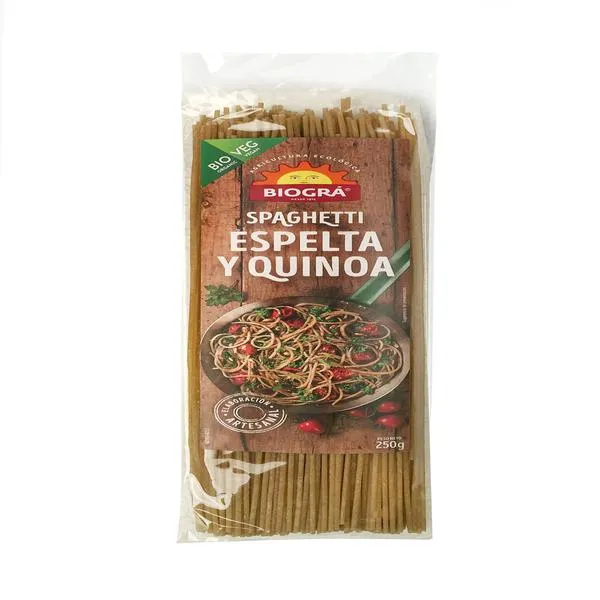 Spaguetti de espelta con quinoa biogra bio Biográ
