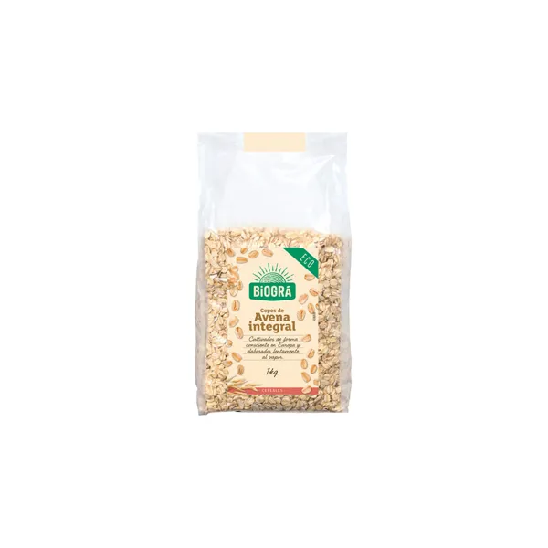 Copos de avena gruesos integrales 1 kg Biográ