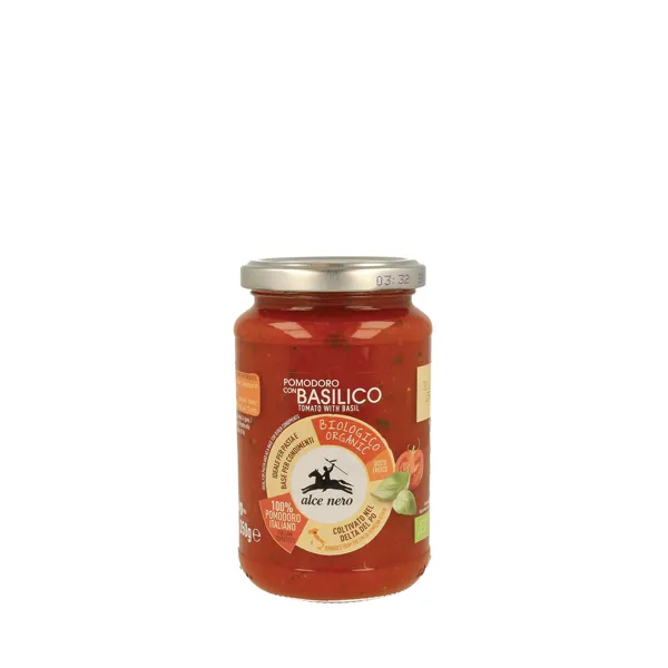 Salsa tomate con albahaca bio 350 g Alce nero