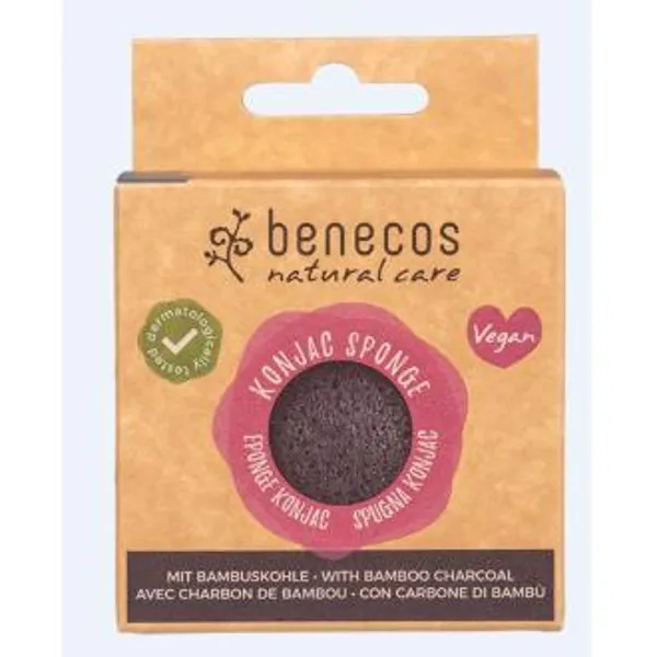 Esponja Konjac Bambu Negro Purificante-Piel Gras Benecos