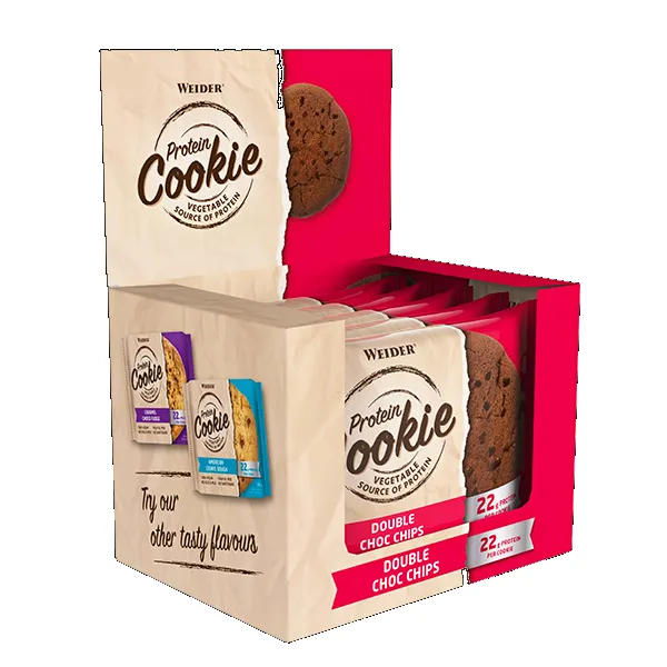Caja 12 ud. protein cookie doble choco chip 90 g Weider