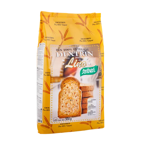 Pan dextrin con lino 300 g Santiveri