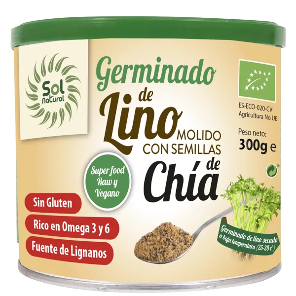 Germinados de lino molido con chia bio 300 g Solnatural
