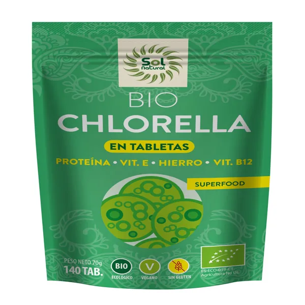 Chlorella en tabletas bio 140 tabletas Solnatural