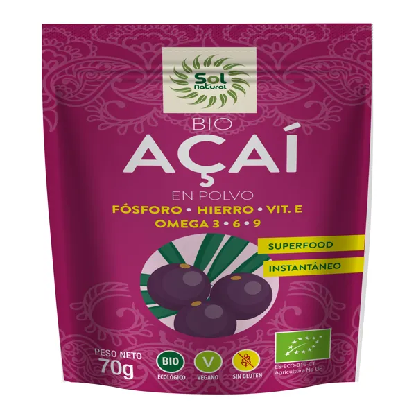 Acai en polvo bio 70 g Solnatural