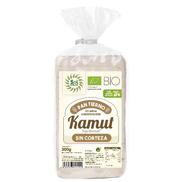 Pan tierno de kamut sin corteza bio 300 g Solnatural