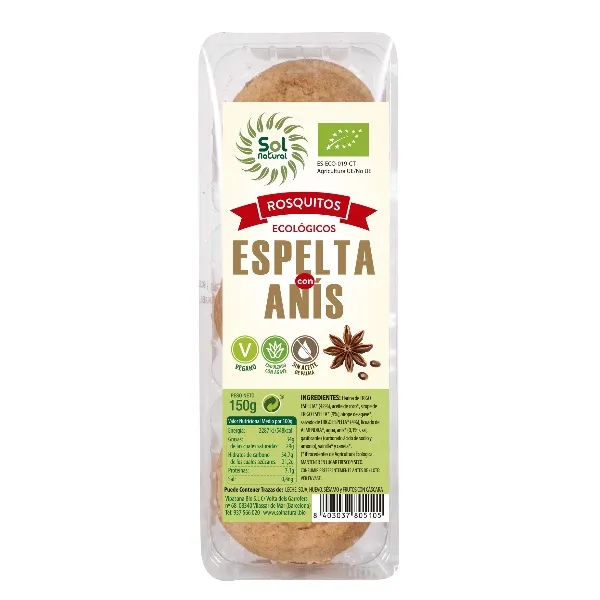 Rosquitos de espelta con anis bio 150 g Solnatural