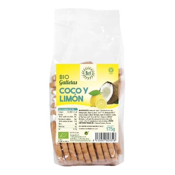 Galletas con coco y limon bio 175 g Solnatural