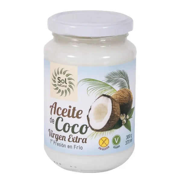 Aceite de coco virgen extra mediano bio 370 ml Solnatural