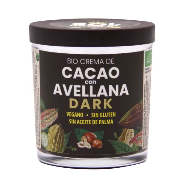 Crema de cacao dark con avellanas bio 200 g Solnatural