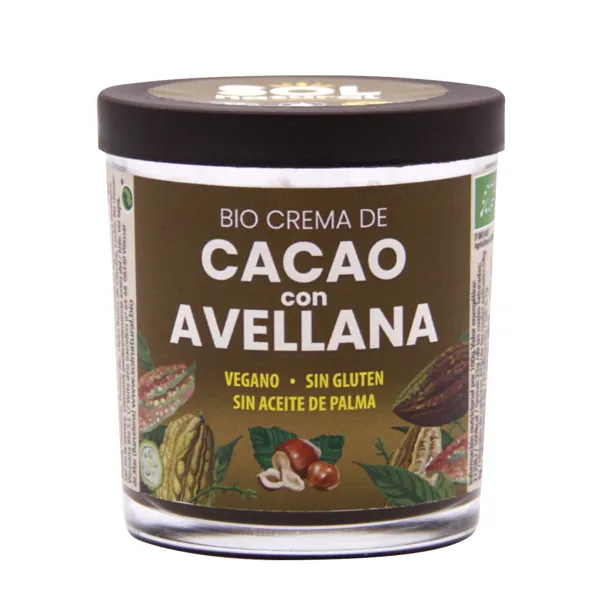 Crema de cacao con avellanas bio 200 g Solnatural
