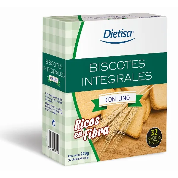Biscotes de lino 32 uds 270 g Dielisa