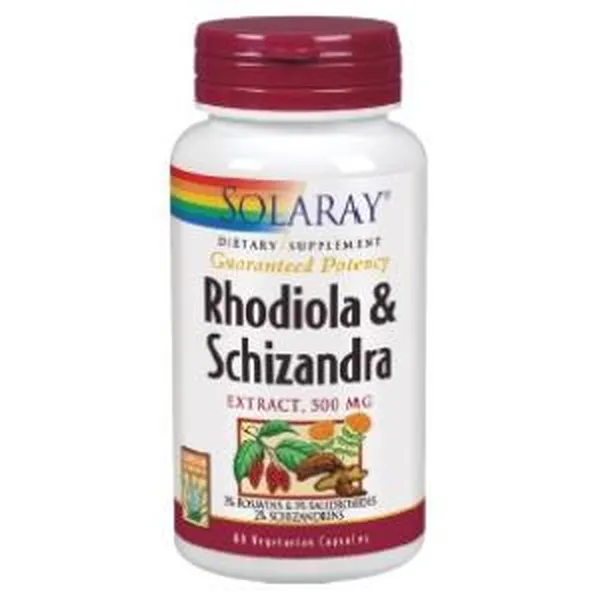 Schizandra & rodhiola 500 mg 60 vcaps Solaray