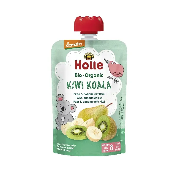 Smoothie pera, platano con kiwi +8 meses 90g Holle
