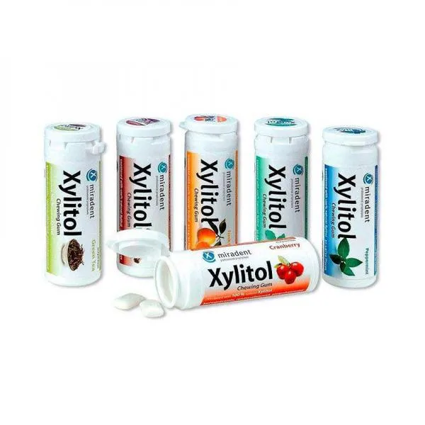 Xylitol chicle sabor frutas bote 30 ud x 30 g Miradent