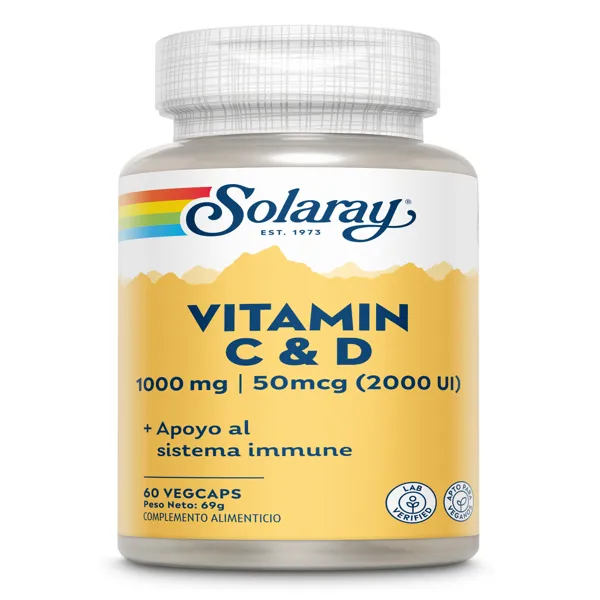 Vitamina c & d 60 vcaps Solaray