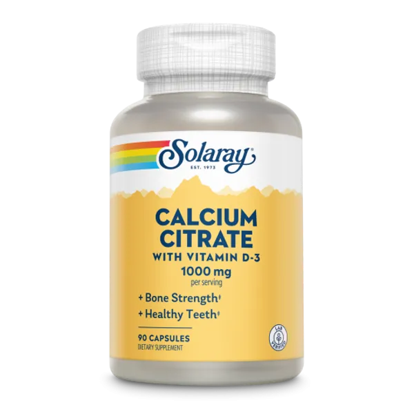 Calcium con d3 citrate 1000 mg  90 caps Solaray