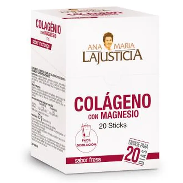 Colageno con magnesio sabor fresa 20 sticks Lajusticia
