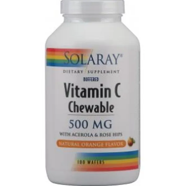 Vitamina c 485 mg sabor naranja 100 comp Solaray